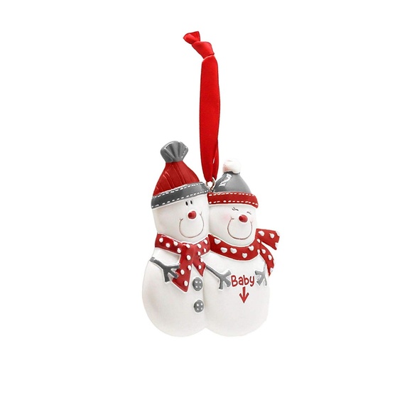 Baby Makes Three Expecting Snowman Ornament - Picture 3 of 3